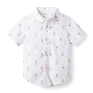 Janie & Jack Bunny Poplin Shirt